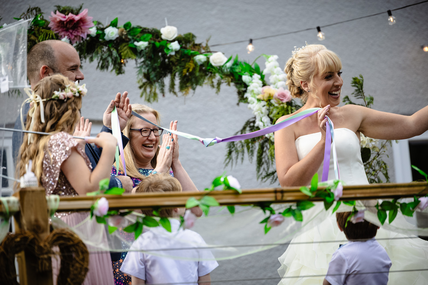 Deb Reed Celebrant Colchester Essex, officiating at the vow renewal of Gary & Kelly.