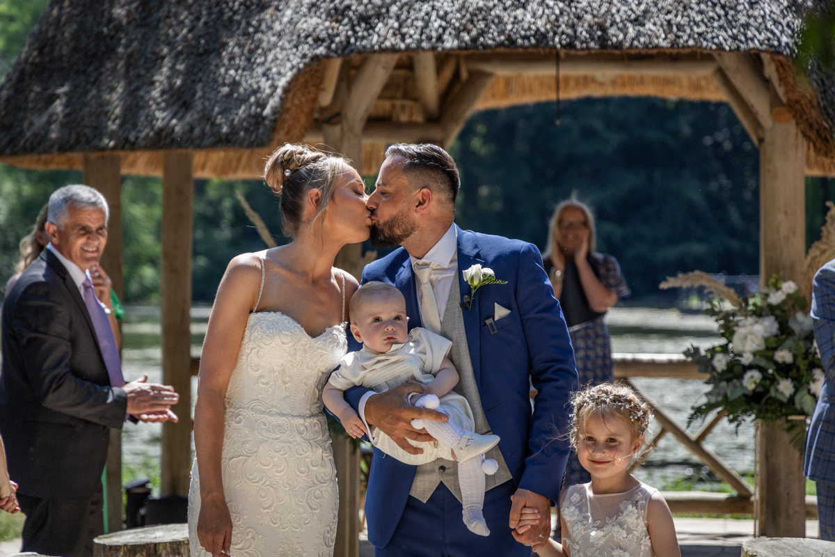 Deb Reed Celebrant Colchester Essex, applauding them out at the end of Chaney and Alberts wedding.