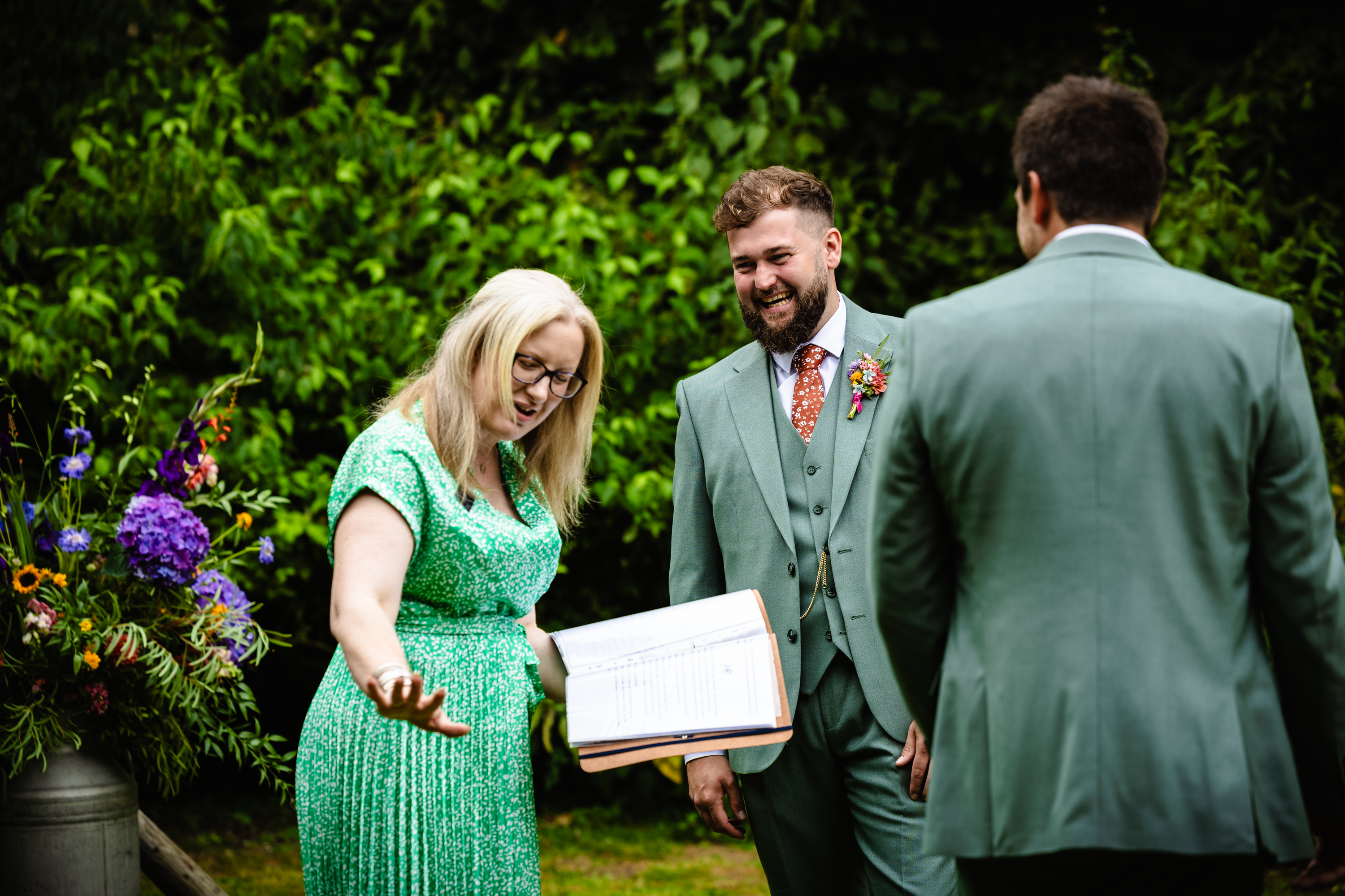 Deb Reed Celebrant Colchester Essex, performing the ceremony at Frazer & Rosies wedding.