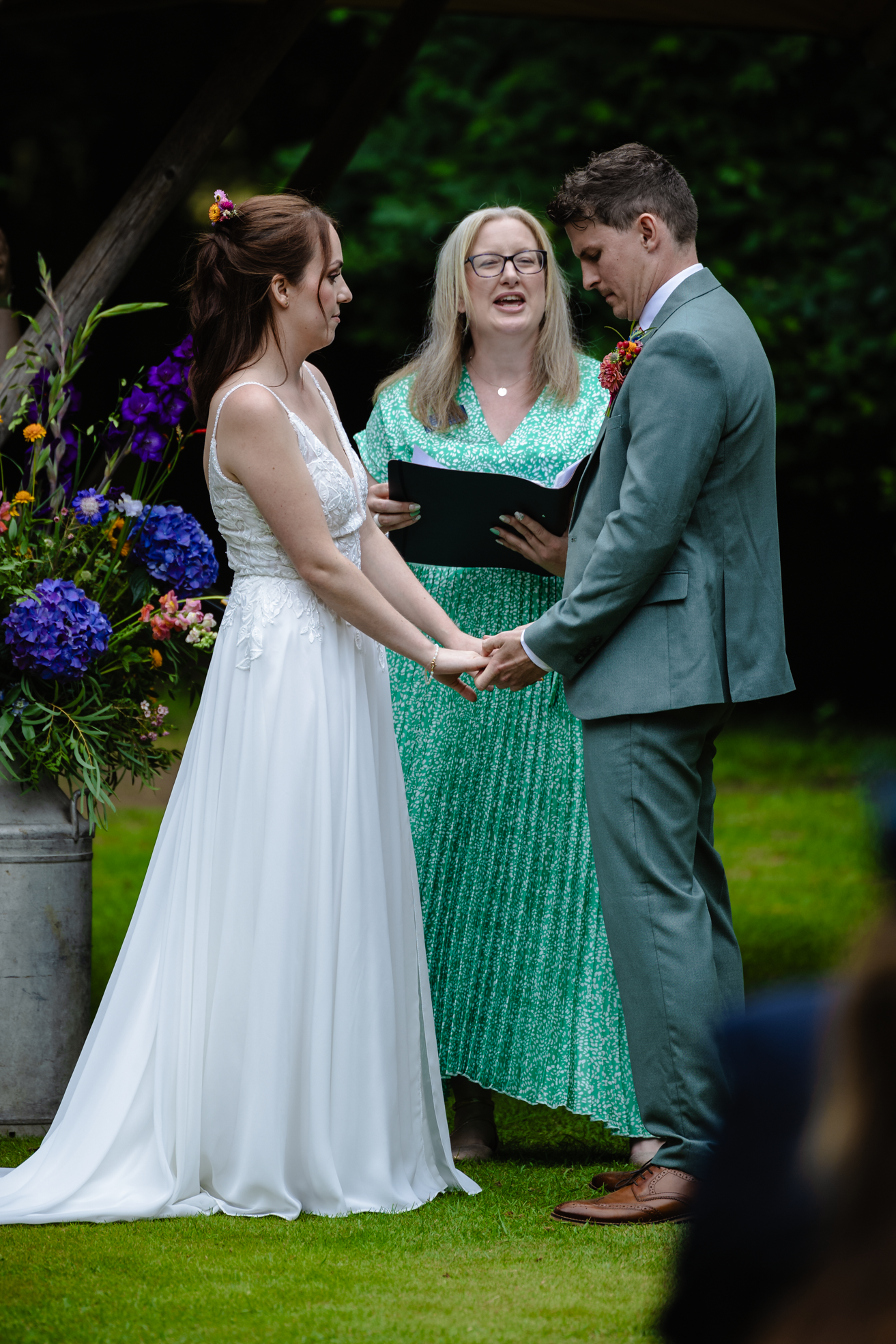 Deb Reed Celebrant Colchester Essex, performing the ceremony at Frazer & Rosies wedding.