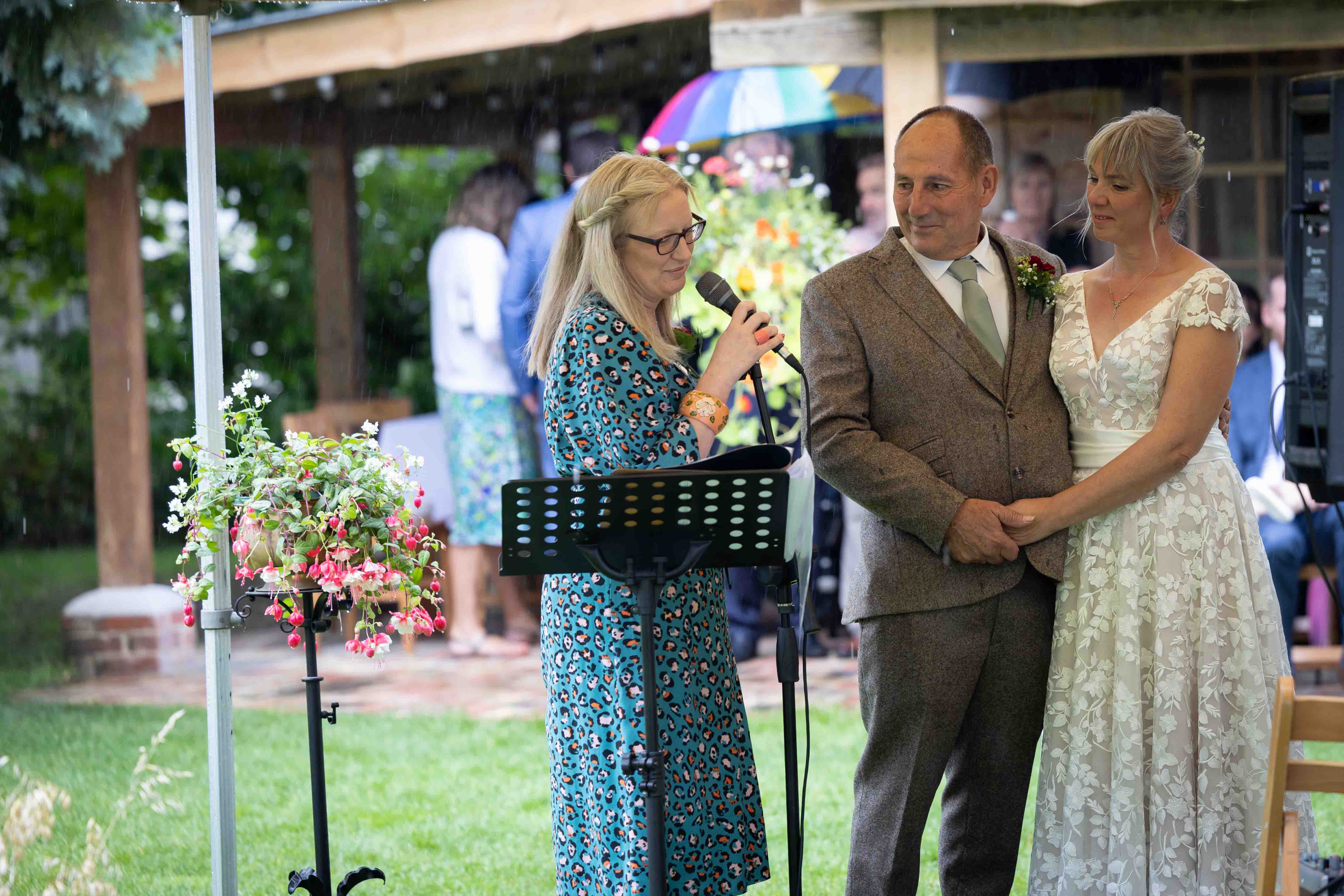 Deb Reed Celebrant Colchester Essex, officiating at Gary and Annette's wedding.