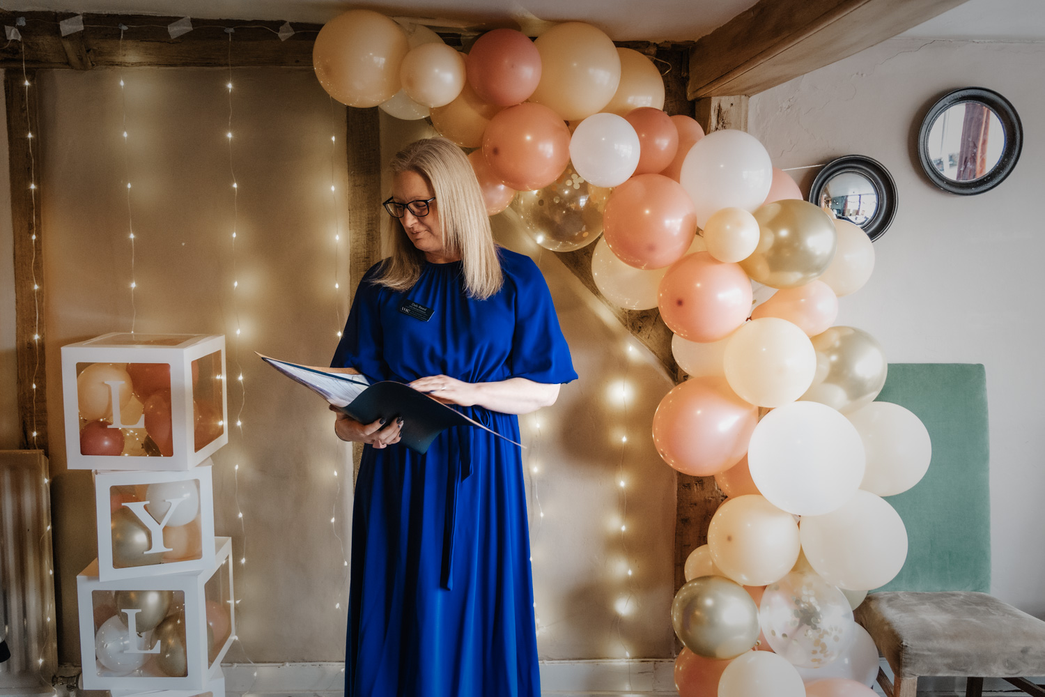 Deb Reed Celebrant Colchester Essex, preparing for Lyla's Naming.