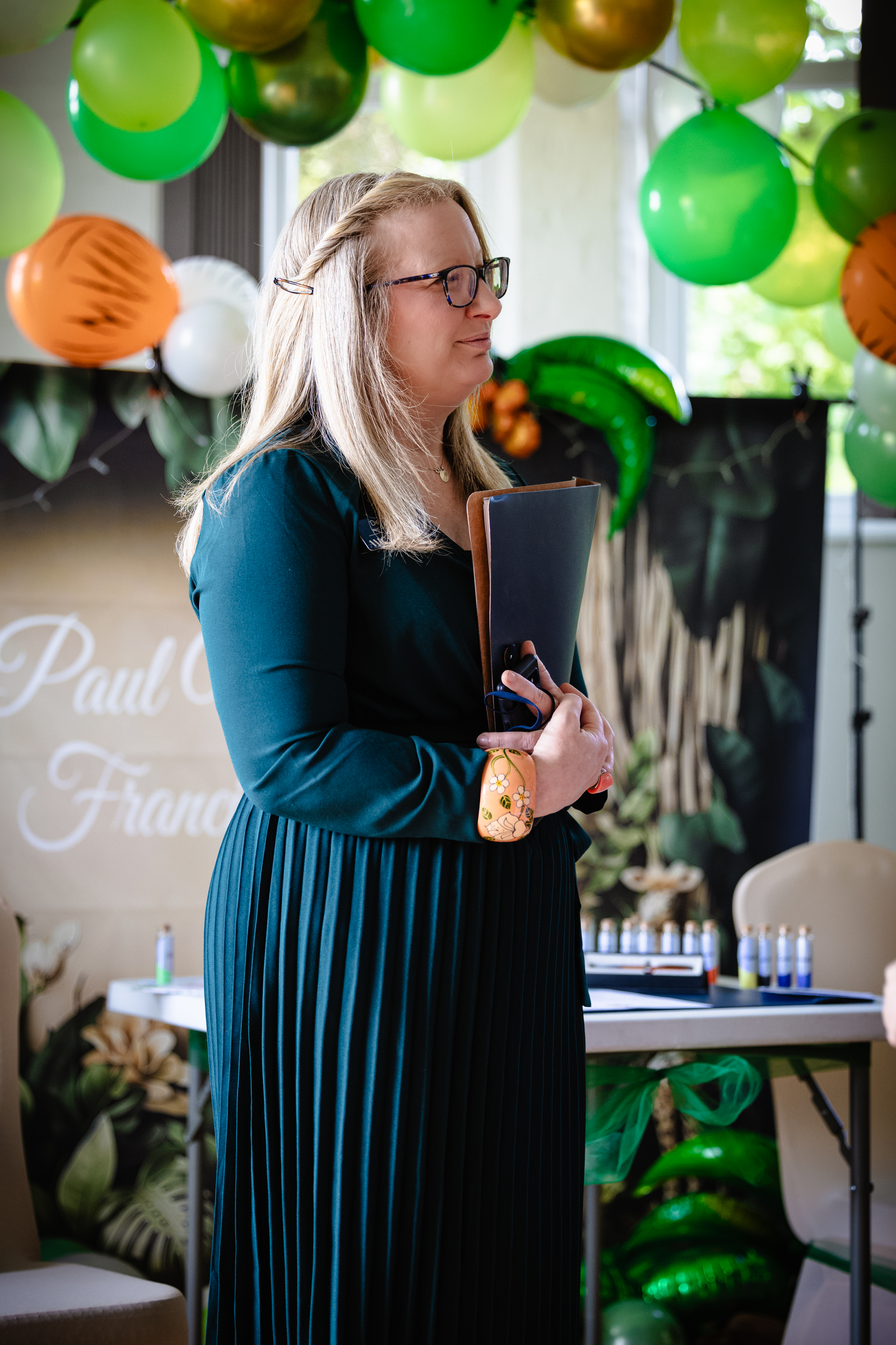Deb Reed Celebrant Colchester Essex, officiating at the ceremony for Paul's Naming.